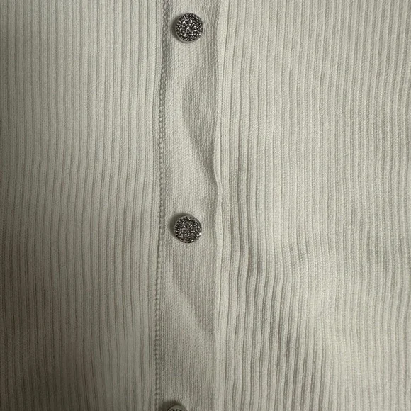 White Ribbed Off-Shoulder Top - Picture 3 of 4